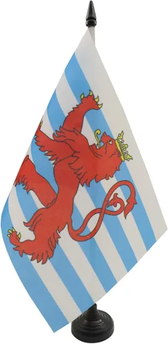 Miniatura 135 de United Kingdon Coat of arms Table Flag 5'' x 8'' - UK - British - England Desk Flag 21 x 14 cm - Black plastic stick and base - AZ FLAG Escudo