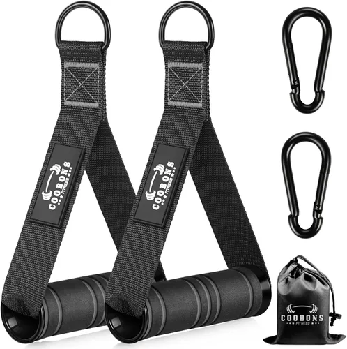 Miniatura 10 de Heavy Duty Exercise Handles, Gym Cable Handles for Cable Machine Attachments, D Handle Cable Attachments, Handles for Resistance Bands, Workout Negro