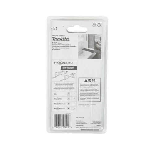 Miniatura 4 de Makita E-08551 StarlockMax® Multiherramienta oscilante 1-1/4" Acero de alto carbono Hoja de corte curvado de inmersión
