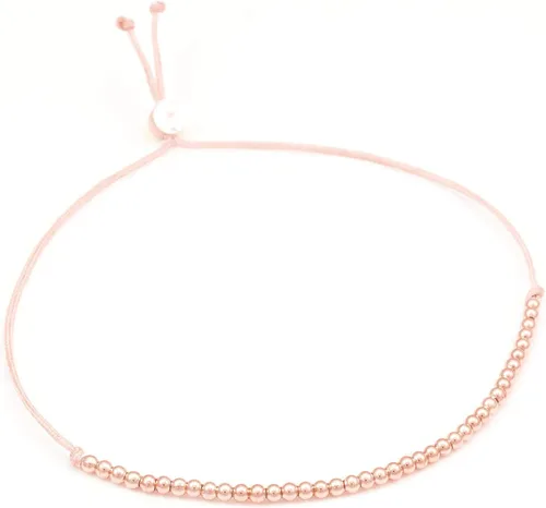 Miniatura 2 de Lucky Feather Regalos de cumpleaños número 40 para mujer, pulsera de cuentas sumergidas de oro de 14 quilates en cordón ajustable de 7 a 8 pulgadas