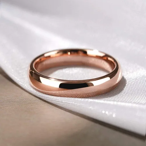 Miniatura 3 de Three Keys Jewelry - Anillo de boda de tungsteno para mujer y hombre, 0.04, 0.08, 0.15, 0.23, o 0.31pulgada, chapado en oro pulido.