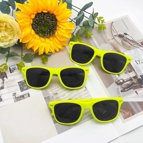 Miniatura 4 de SUNOVELTIES Paquete de 12 lentes de sol de colores neón clásicos retro para fiestas, unisex para adultos