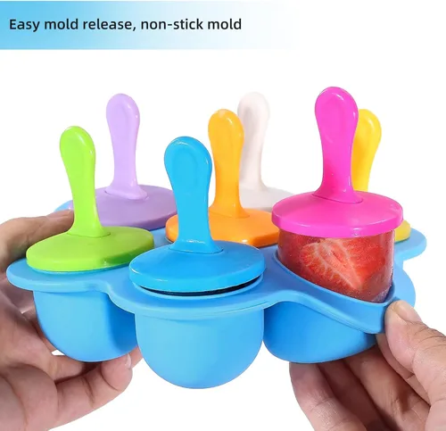 Miniatura 4 de Moldes de Silicona para Paletas, Moldes para Paletas de Hielo, Contenedor de Almacenamiento para Comida Casera, Moldes Pop DIY de Helados para Niños