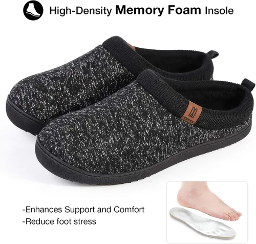 Miniatura 4 de MERRIMAC Pantuflas antideslizantes de espuma viscoelástica para hombre para interiores