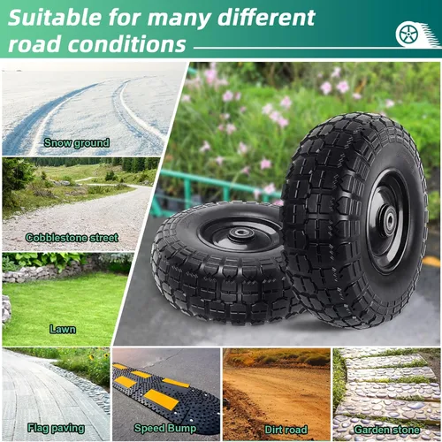 Miniatura 6 de Neumáticos Sólidos Sin Aire de 12'' de Goma de Repuesto y Conjuntos de Ruedas para Carros de Mano Carretilla de Jardín Carretilla - Neumáticos