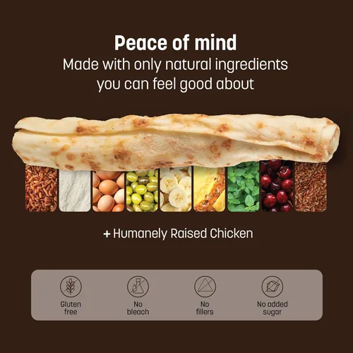 Miniatura 3 de Earth Animal No Hide Chews - Rollos masticables para perros grandes sin cuero crudo de larga duración, pollo - 2