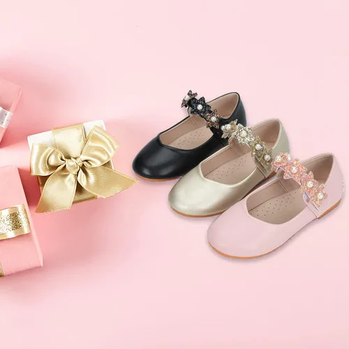 Miniatura 7 de Zapatos de vestir para niñas, zapatos de princesa con purpurina, zapatos de ballet brillantes para boda, fiesta de boda, tacón bajo con lazo