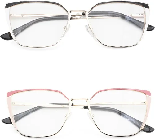 Miniatura 3 de Oversized Metal Frame Reading Glasses for Women,Fashion Cat Eye Ladies Readers