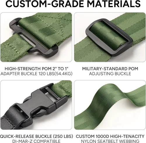 Miniatura 6 de Amumu Correa de nailon SNAPLOCK para guitarra con hebilla de clip para acústico, eléctrico, bajo con bloques de correa y corbata de cabeza, Verde