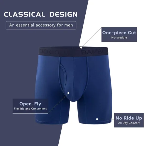 Miniatura 2 de BAMBOO COOL Ropa interior para hombre para hombre, excelente soporte en forma de U, ropa interior de viscosa de bambú suave (paquete de 4)