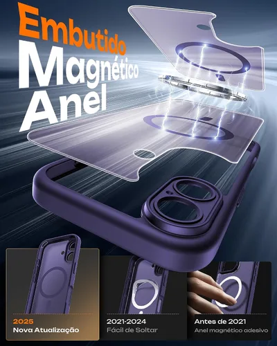 Miniatura 769 de TOCOL Funda para iPhone 11, compatible con Magsafe, protección completa de cámara, imanes integrados, protección contra caídas, funda translúcida