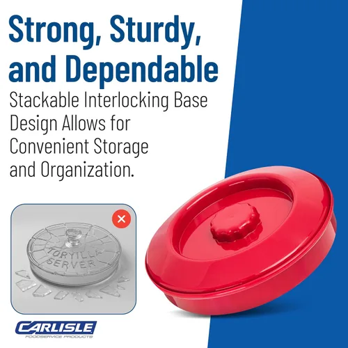 Miniatura 6 de Carlisle FoodService Products 047005 Servidor de tortilla apilable con tapa, 7-1/4 pulgadas/2 pulgadas, rojo