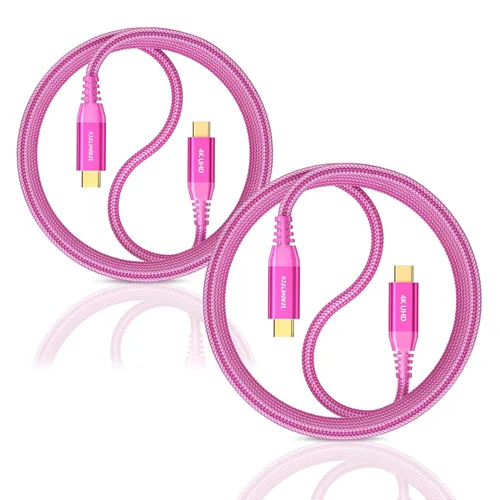 Miniatura 9 de Cable para Monitor USB C ZeroneTeck [0.91 m, Rosa], Transferencia de Datos de Alta Velocidad de 20 Gbps, Salida de Video de Pantalla 4K@60Hz, Carga