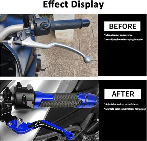 Miniatura 7 de Palancas de embrague de freno extensibles ajustables para motocicleta para Yamaha MT03 MT-03 2015 2016 2017 2018 2019 2020 (color : B)