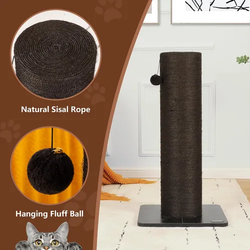 Miniatura 4 de KAMABOKO Poste rascador de gato de 29.5 pulgadas para gatos grandes, poste rascador de sisal natural de 7.5 pulgadas de diámetro ultra grande