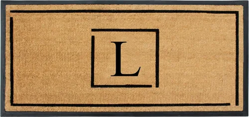 Miniatura 70 de A1HC - Tapete de puerta con monograma de fibra de coco natural para puerta delantera, 24 x 48, felpudo duradero tratado anti-desprendimiento