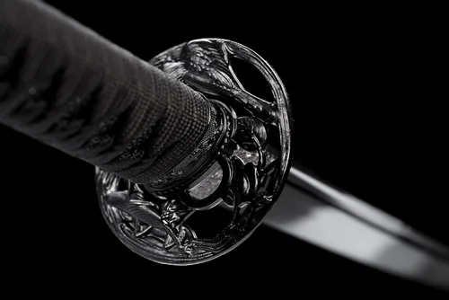 Miniatura 9 de Espada japonesa samurái negra Katana espadas forjadas a mano