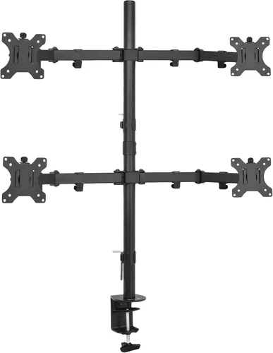 VIVO Soporte de escritorio para monitor LCD cuádruple de 13 a 30 pulgadas, soporte totalmente ajustable con inclinación y giro, capacidad para 4