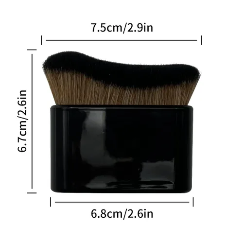 Miniatura 6 de 2 brochas de bronceado corporal, brocha de maquillaje de sirena, brocha grande de maquillaje para base Kabuki para maquillaje de cara bronceada Negro