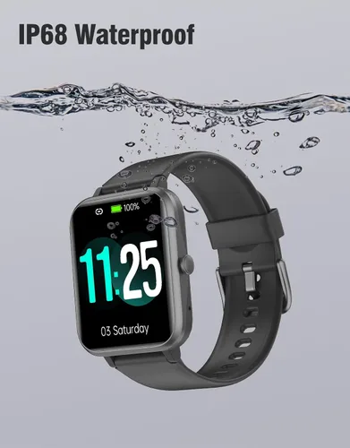 Miniatura 7 de Reloj inteligente de 1.85 pulgadas para teléfonos iPhone/Android, monitor de frecuencia cardíaca/sueño, podómetro, resistente al agua, IP68