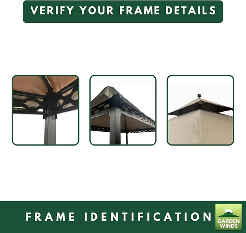 Miniatura 6 de Garden Winds Cubierta superior reforzada RipLock 350 de repuesto compatible con Pinehurst de 8 x 5 pies para parrilla Gazebo modelo L-GG093PST-B
