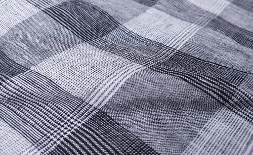Tela de lino 100% con patrón de tartán negro y tela de lino | Material suave al tacto y ligero, ideal para ropa, manualidades y decoración del hogar
