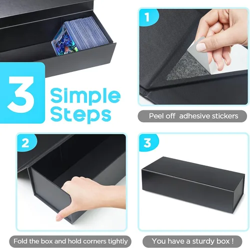 Miniatura 6 de Vowcarol Caja de almacenamiento para tarjetas coleccionables, caja de almacenamiento de carga superior, caja de pasatiempos para 800 tarjetas, 1