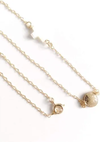 Miniatura 5 de Collar delicado de San Benito chapado en oro de 18 quilates, 17 pulgadas, joyería de San Benito