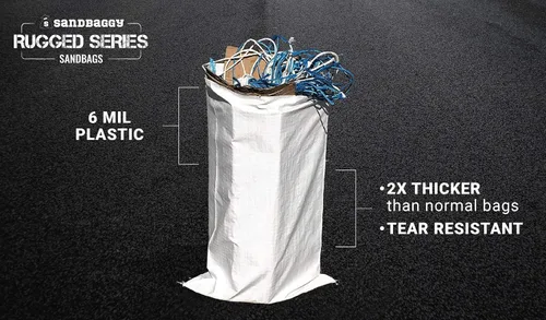 Miniatura 3 de Sandbaggy Sacos de arena grandes - Tamaño: 25 "x 40" - Bolsas gruesas para contratistas resistentes, bolsas de basura resistentes, bolsa de basura