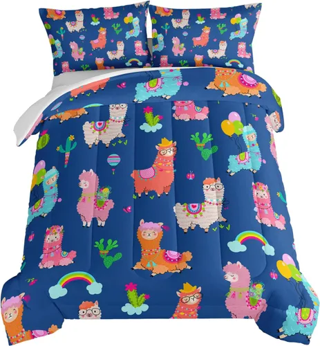 Miniatura 12 de HOSIMA Juego de edredón individual de Axolotl, ropa de cama linda con animales, decoración de habitación para niñas adolescentes, té de leche