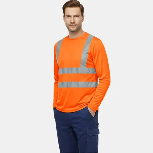 Miniatura 8 de HYCOPROT Hi Vis - Camisas de seguridad de manga larga de alta visibilidad, camisa reflectante para hombres y mujeres, camiseta de construcción