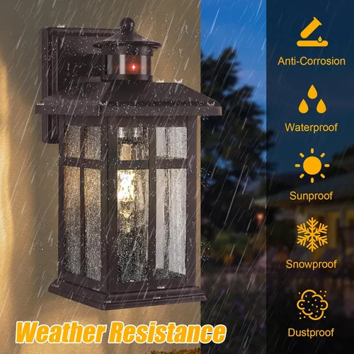 Miniatura 7 de Luz de Porche Actualizada de Anochecer a Amanecer, Accesorios de Iluminación Exterior de Montaje en Pared Bronce Frotado con Aceite, Luces de Porche