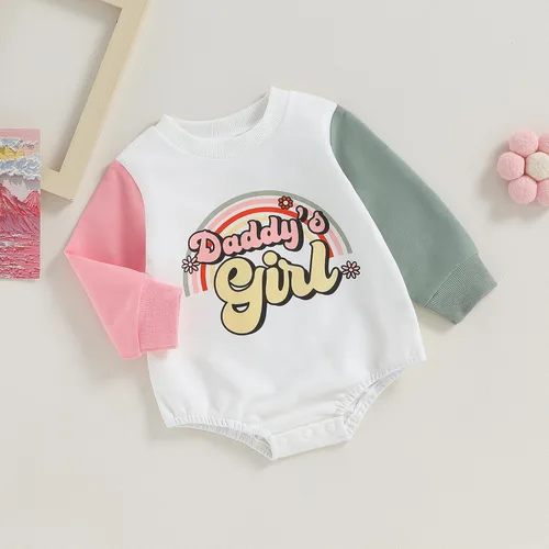 Miniatura 4 de DuAnyozu Ropa de otoño para bebé niña, sudadera de gran tamaño, con bloques de color, cuello redondo, lindo atuendo