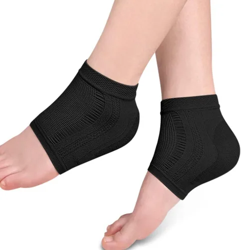 Miniatura 7 de FRCOLOR 2 pares de calcetines de compresión de manga de tobillo, calcetines de talón de gel hidratantes, calcetines de punta abierta, calcetines