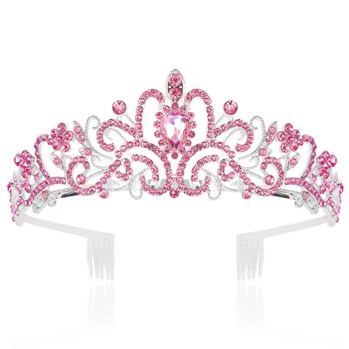 Miniatura 9 de Chanaco Tiara plateada para mujer, princesa, diadema de novia para boda, corona de reina de cristal para cumpleaños, graduación, Halloween plateado