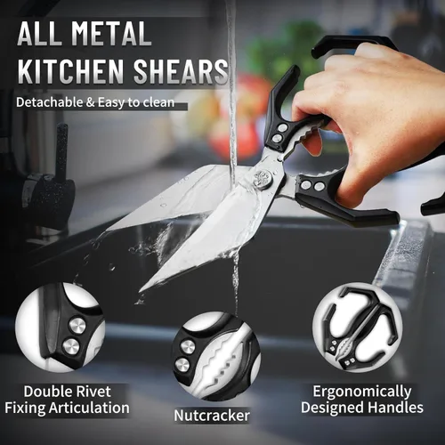 Miniatura 4 de Dream Reach Tijeras de cocina para alimentos, tijeras de aves de corral resistentes con mango ergonómico, tijeras culinarias japonesas de acero