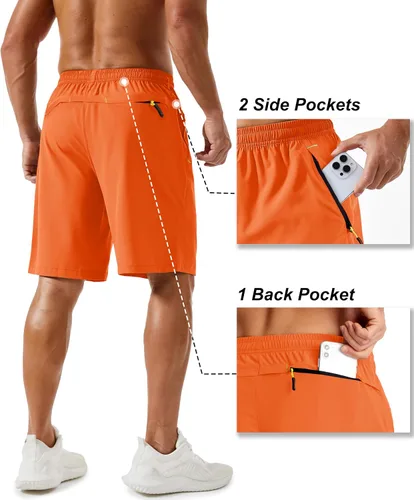 Miniatura 133 de TACVASEN Pantalones cortos deportivos para correr para hombre, 9 pulgadas, de secado rápido, pantalones cortos ligeros de verano, 3 bolsillos