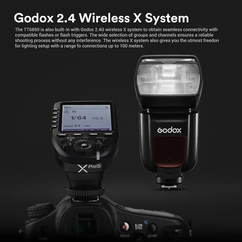 Miniatura 2 de Godox TT685II TT685II-C Flash para Canon, Flash externo inalámbrico 2.4G Speedlite 1/8000s HSS, conversión instantánea TCM, bloqueo de liberación