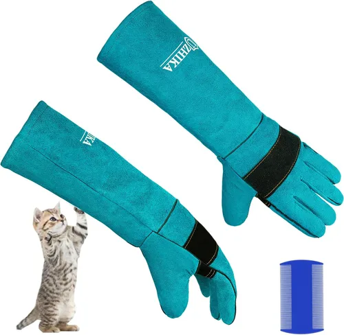 Guantes de manejo de animales, guantes protectores antiarañazos para entrenamiento de perros, gatos, pájaros, serpientes, loros, lagartos, animales