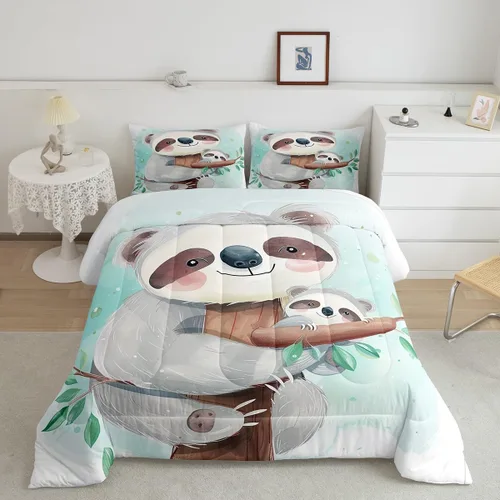 Miniatura 28 de Feelyou Lindo juego de ropa de cama de ajolote para niños y niñas tamaño twin, juego de edredón de salamandra para niños, mujeres y hombres, edredón