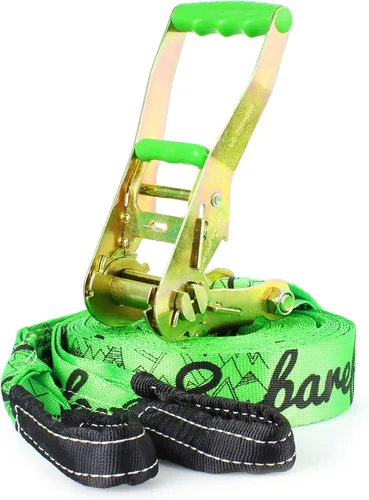 Miniatura 2 de Barefoot Slackline Kit de 60 pies (59.1 ft) juego completo que incluye trinquete, línea de entrenamiento, protectores de ladridos e instrucciones