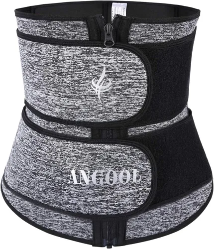 Miniatura 7 de ANGOOL - Entrenador de cintura de neopreno para mujer, cinturón recortador de talla grande, cinturón para sauna, corsé con cremallera Rosa