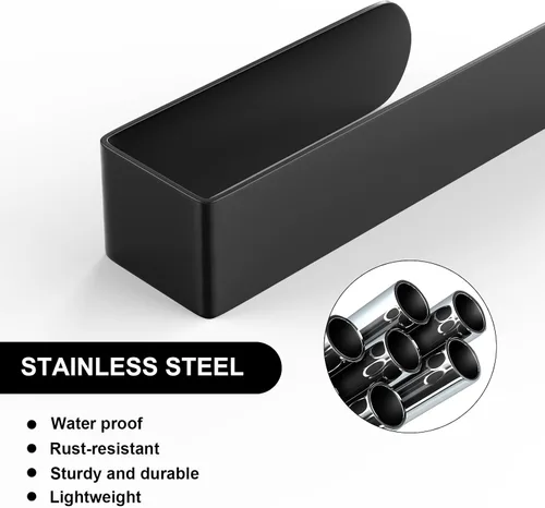Miniatura 6 de HUFEEOH Soporte adhesivo para toallas de mano, toallero de 8 pulgadas adhesivo y toallero de barra de 14 pulgadas montado en la pared, soporte