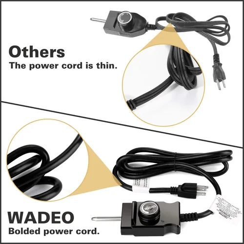 Miniatura 5 de WADEO Elemento calefactor de 1500 vatios compatible con ahumador eléctrico Masterbuilt y parrilla, controlador de cable de termostato ajustable