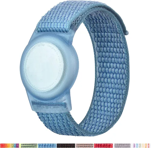 Pulsera AirTag para niños, funda protectora Apple Air Tag con pulsera de nailon, funda para rastreadores GPS anti-pérdida, correa elástica de reloj