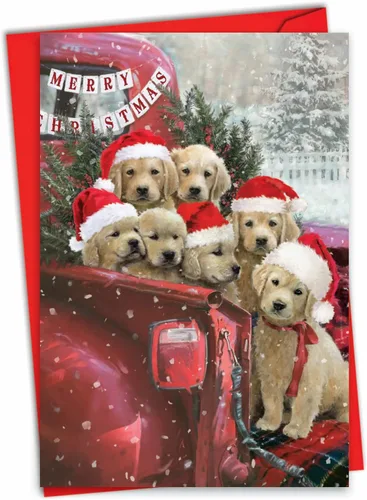 Miniatura 13 de The Best Card Company - Tarjeta de felicitación de Feliz Navidad con sobre (4.63 x 6.75 pulgadas) - Canine Antics C3194GXSG