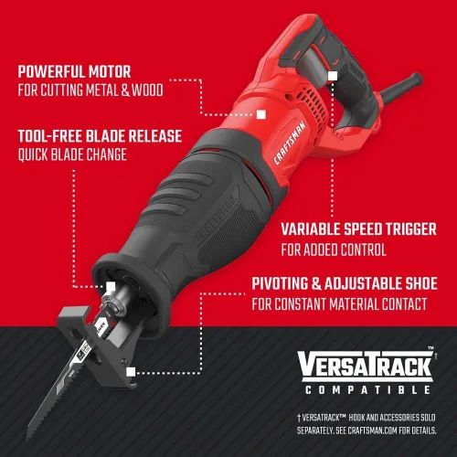 Miniatura 2 de CRAFTSMAN Sierra recíproca, 7.5 Amp, 3.200 RPM, con cable (CMES300)