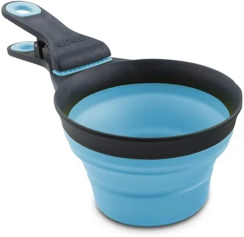 Miniatura 16 de Dexas Pets Cuchara KlipScoop Plegable Plegable para Comida Seca de Perro y Clip para Bolsa de Comida de Perro, Capacidad de 2 Tazas, Azul Pro Azul
