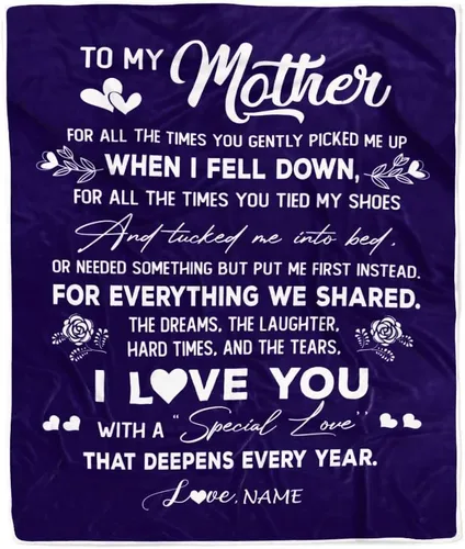 Miniatura 21 de Manta de vellón personalizada con texto en inglés «To My Mom», diseño de girasol de hija e hijo, carta de amor con texto en inglés «You are the