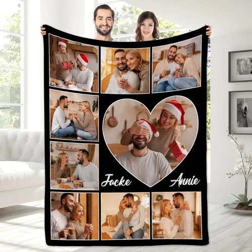 Miniatura 19 de Manta con fotos personalizada para novio, regalos del día de San Valentín, manta de fotos personalizada, regalos de novio de novia, regalos del día